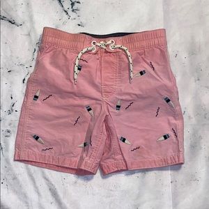 Gap Pink Boys Swim Trunks with Surfboard
